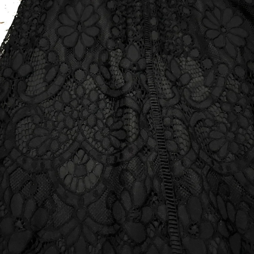 CUPCAKES & CASHMERE Nwt Makenna Black All-Over Lace Dress, Scalloped Hem, 10 - Picture 12 of 16